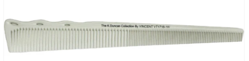 KENNY DUNCAN VINCENT WHITE CERAMIC 7inh NARROW TAPERED COMB VT1718-1W